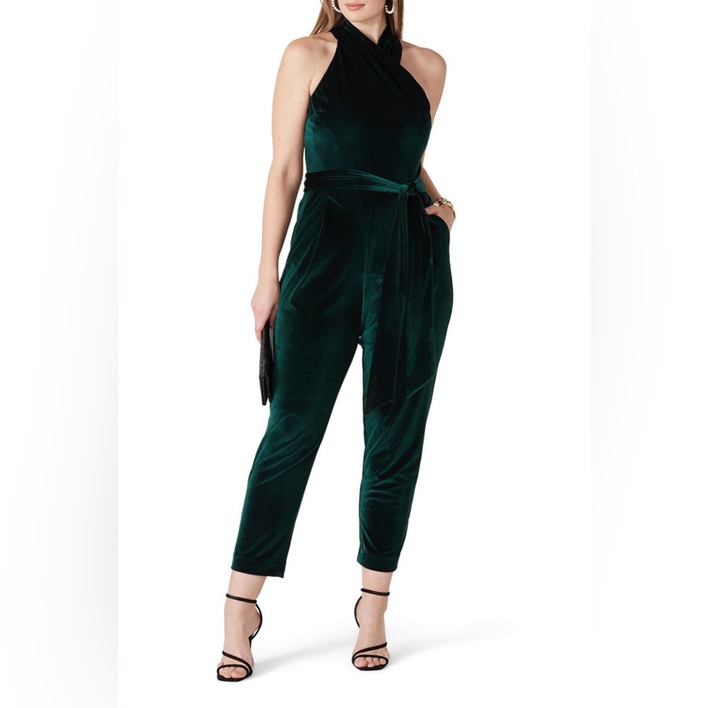 NWT Rachel Roy Green Velvet Jumpsuit